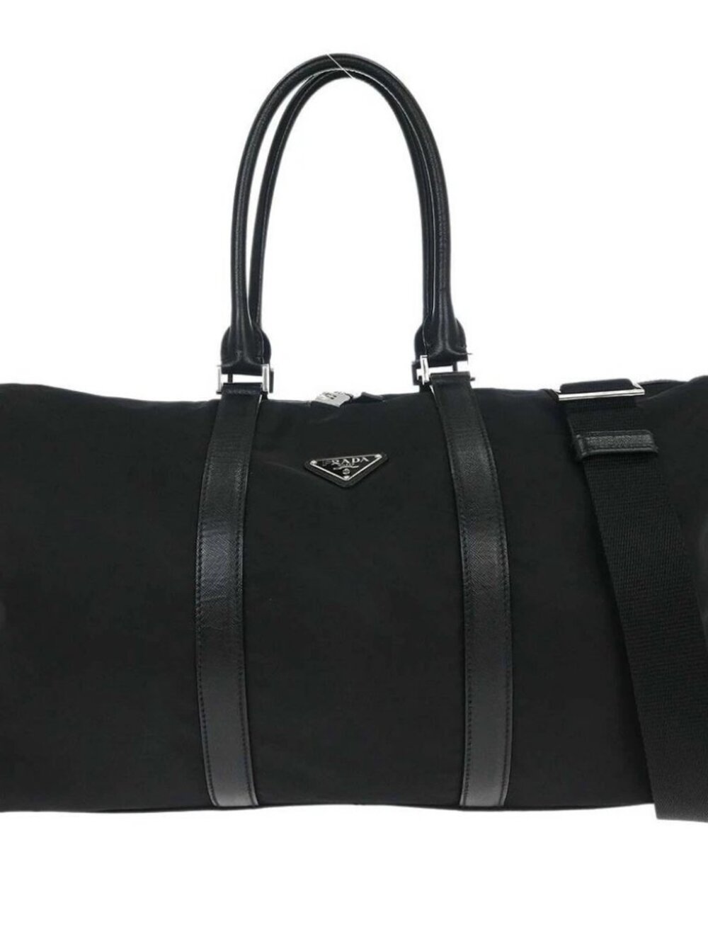 Prada Black Nylon 2way Duffle Handbag 44 196976